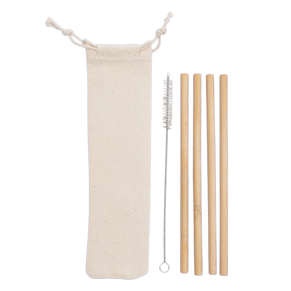 Kit Canudos de Bambu com Escova de Limpeza - Imagem 2