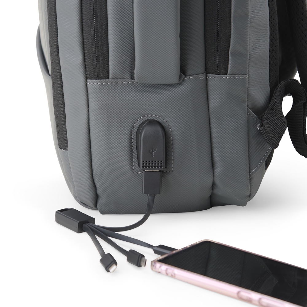 Mochila Couro Sintético USB 23 Litros - Imagem 5