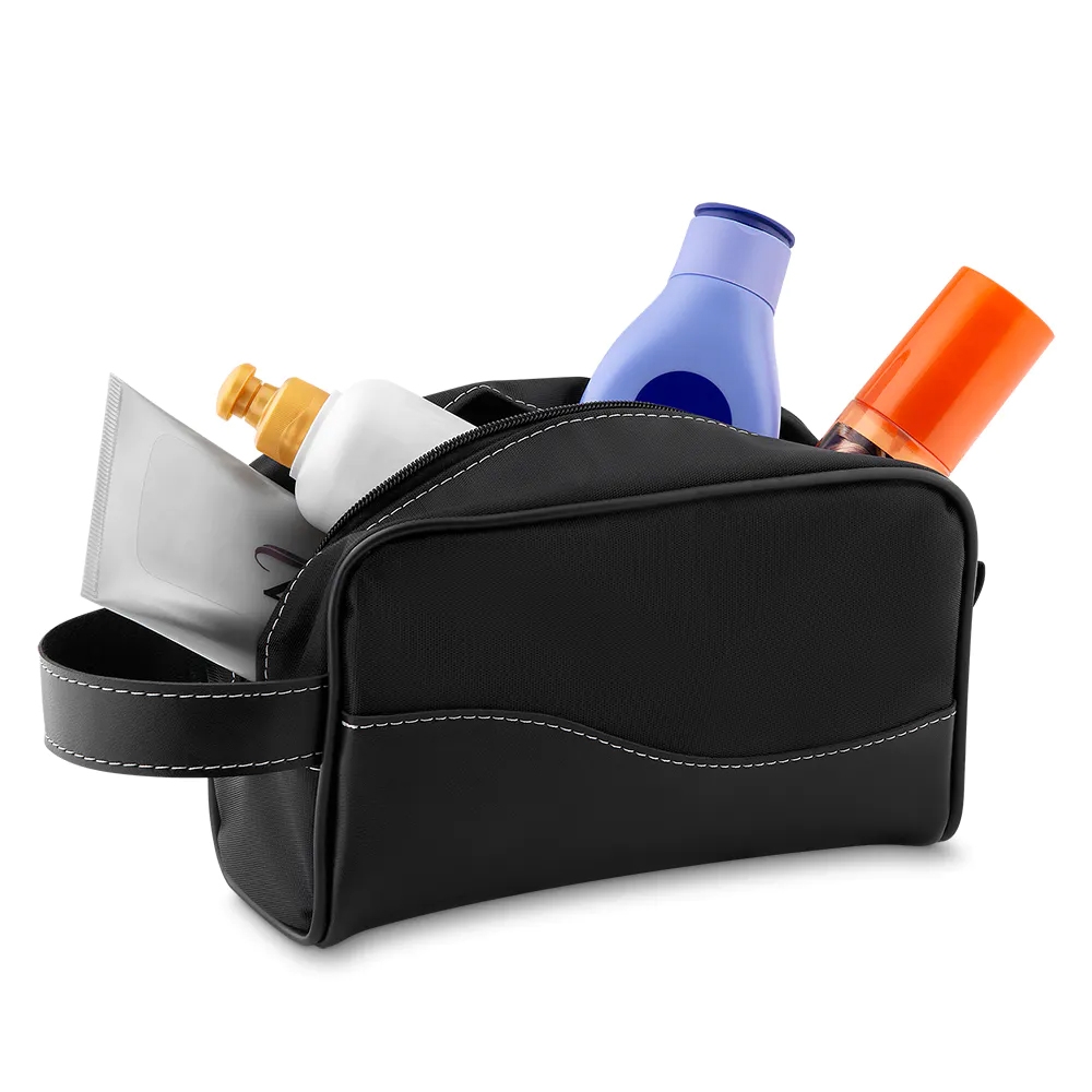 Necessaire de Couro Sintético e Nylon - Imagem 2