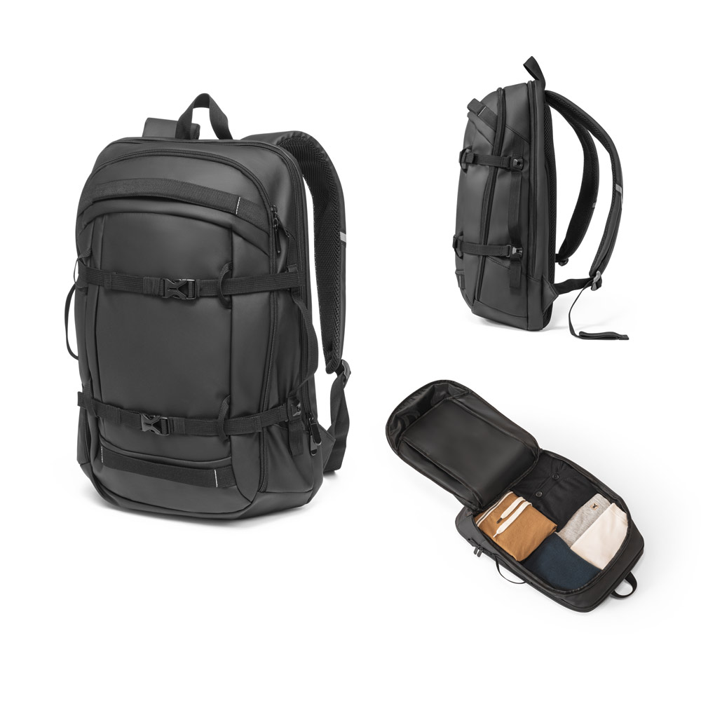KAMPALA. Mochila para notebook em 900D poliéster reciclado de alta densidade com revestimento resistente à agua 17.3"
