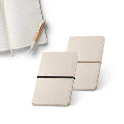 Caderno A5 em linho (230 g/m²) com folhas pautadas