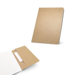 Caderno A5 em cartão kraft reciclado com folhas pautadas