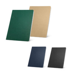Caderno A5 em cartão kraft reciclado com folhas pautadas