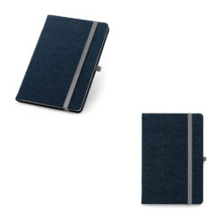 Caderno A5 em tecido tipo jeans com folhas pautadas
