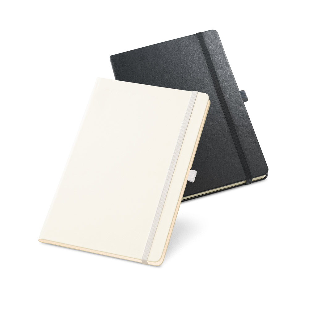 Caderno A5 com folhas pautadas