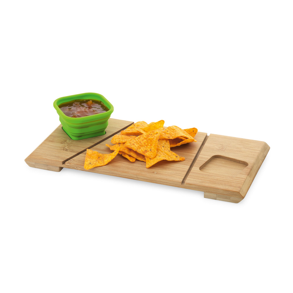PAPRIKA. Base de mesa em bambu com 2 potes retráteis em silicone - Imagem 3