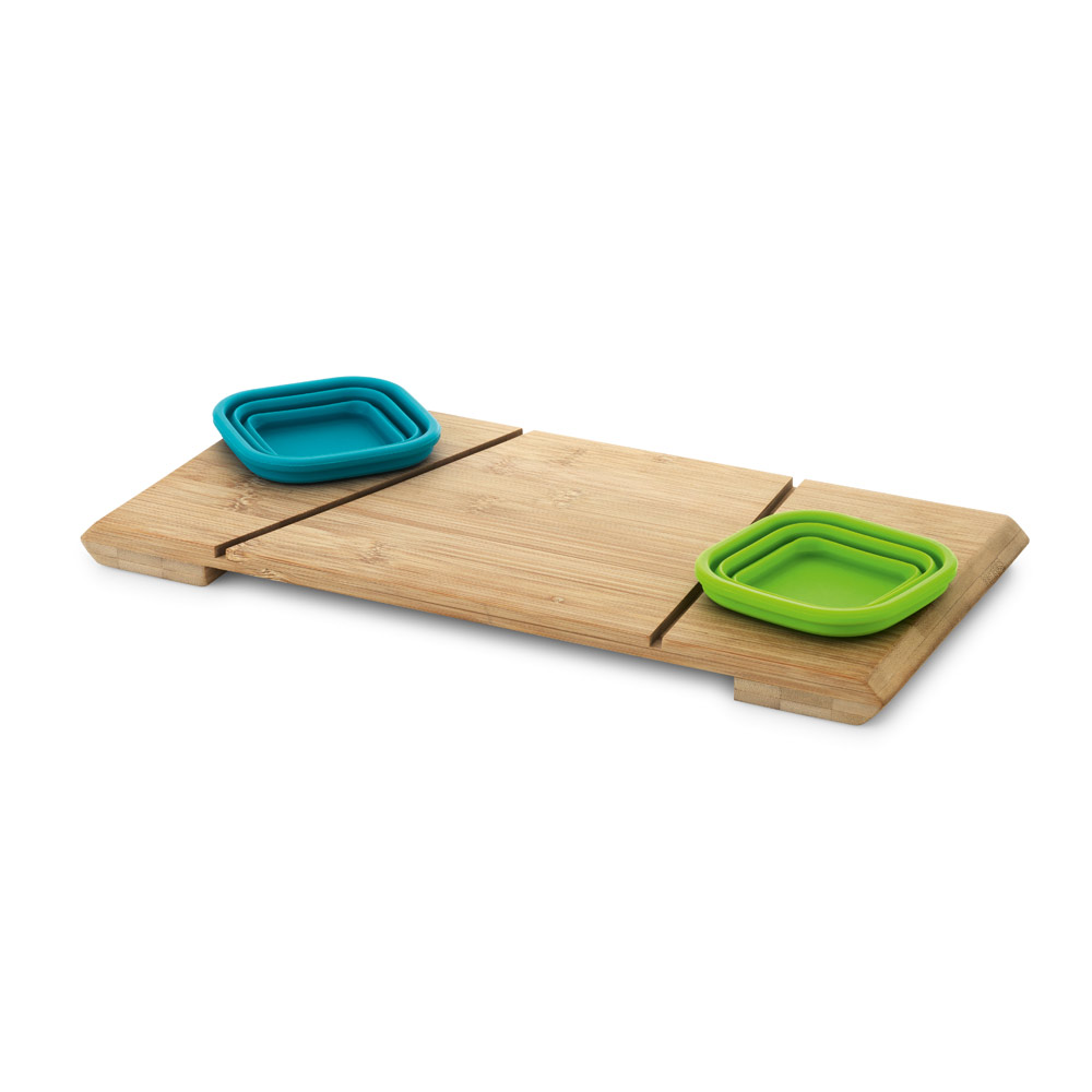 PAPRIKA. Base de mesa em bambu com 2 potes retráteis em silicone - Imagem 4