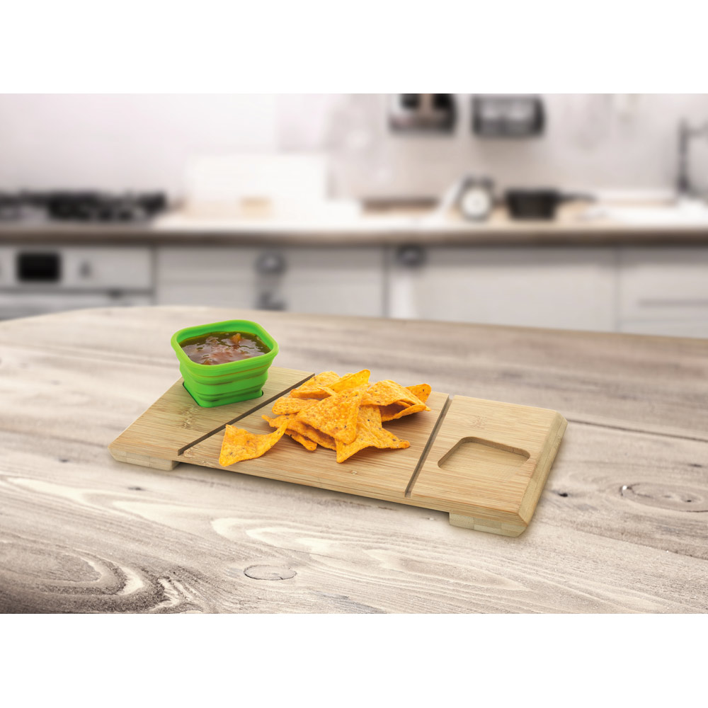 PAPRIKA. Base de mesa em bambu com 2 potes retráteis em silicone - Imagem 5