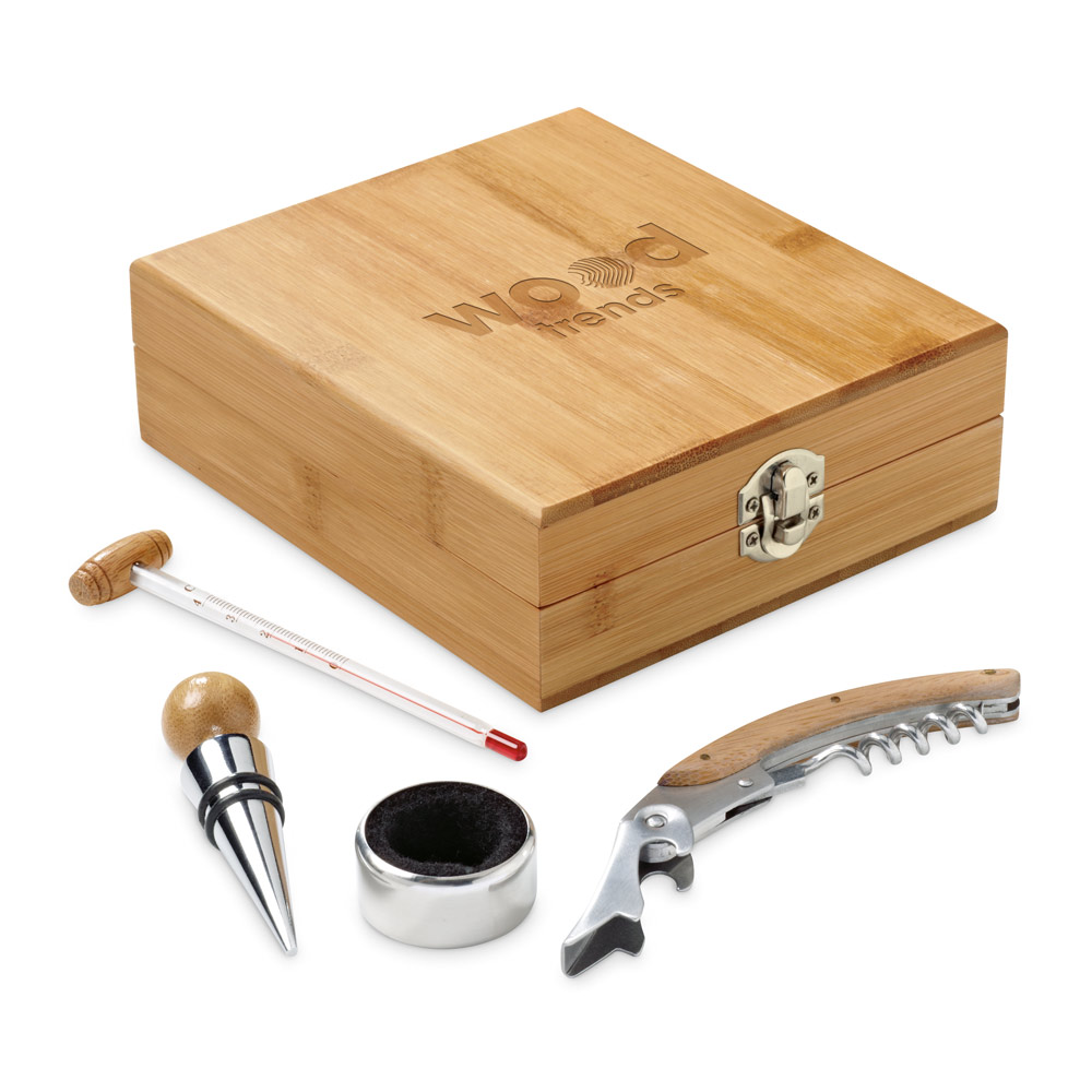 CABERNET. Conjunto para vinho em bambu e zinco - Imagem 2