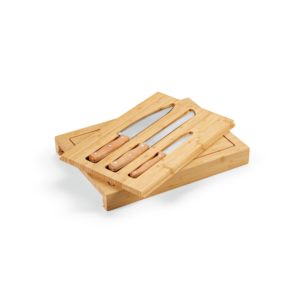 MUGWORT. Conjunto de tábuas em bambu com 3 facas inclusas - Imagem 7