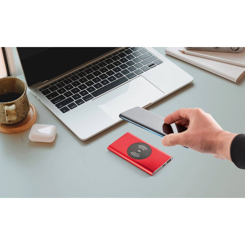 Bateria portátil com carregador wireless em alumínio 100% reciclado 4.000 mAh - Imagem 9