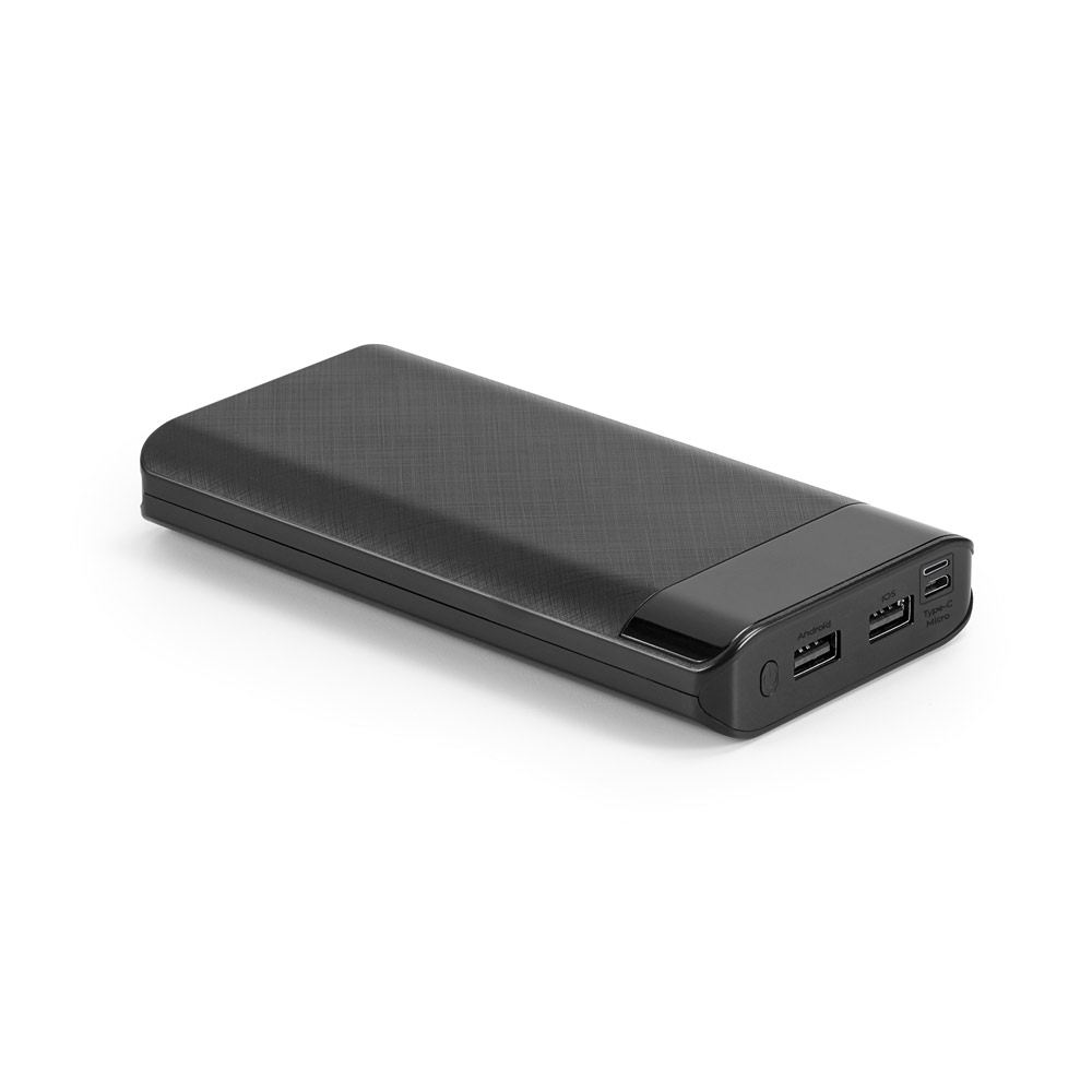 RAMAN BK. Bateria portátil em ABS com LED 16.000 nAh - Imagem 4