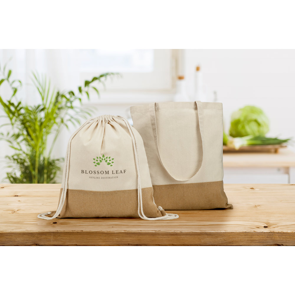 SABLON. Sacola tipo mochila 100% algodão (160 g/m²) - Imagem 3