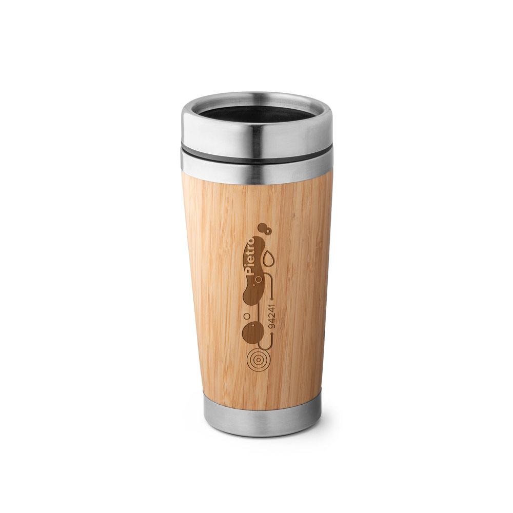 PIETRO. Copo de viagem em bambu e aço inox 500 mL - Imagem 3