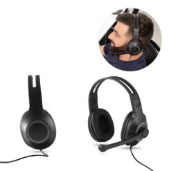 Fone de ouvido ajustáveis em ABS com microfone