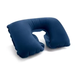Almofada De Pescoço Inflável Em Pvc Com Bolsinha - Azul