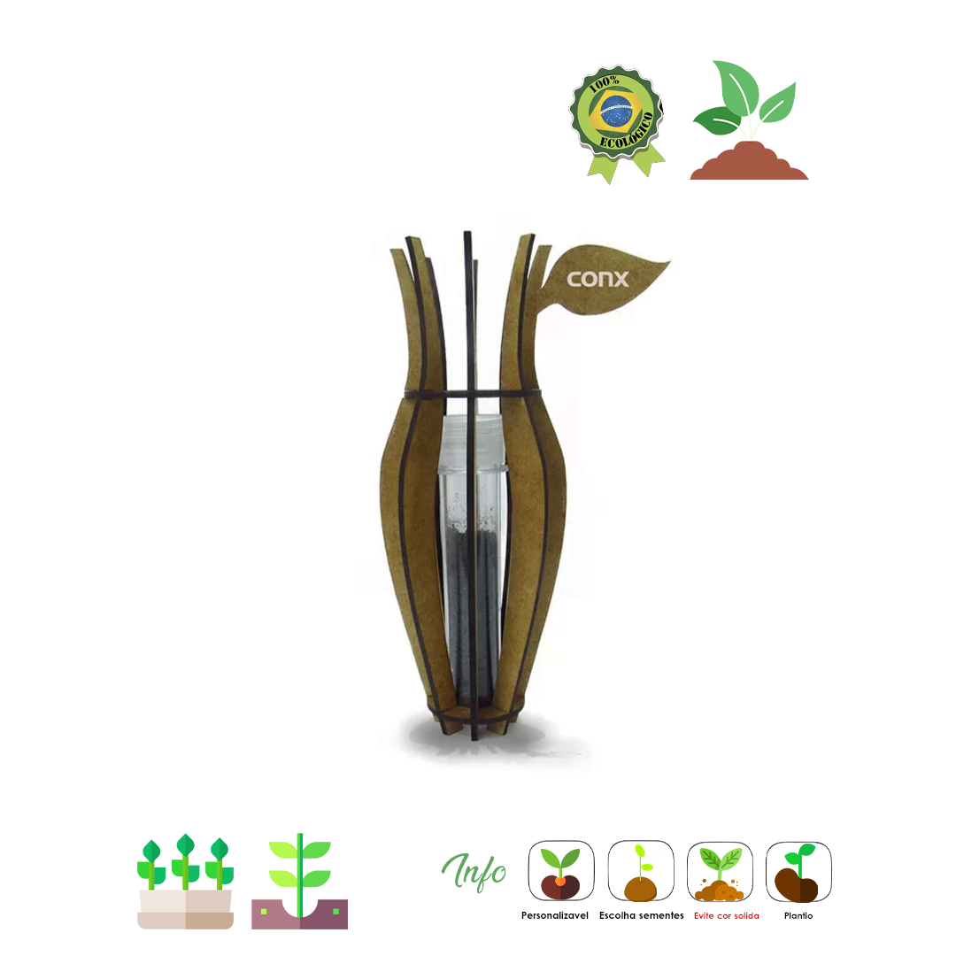 Kit Vaso MDF com tubete
