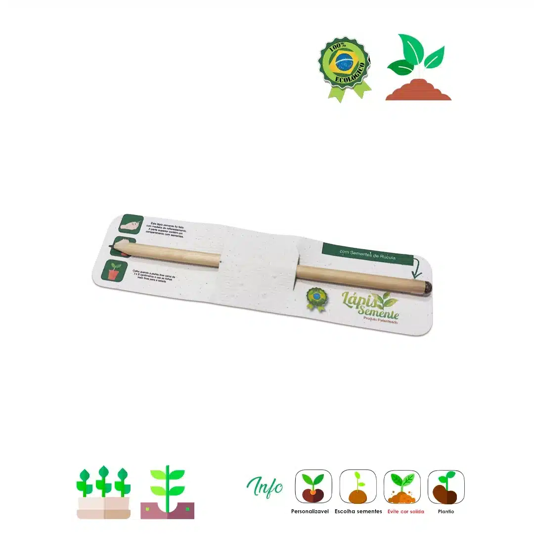 Lápis Semente com tag de Papel semente