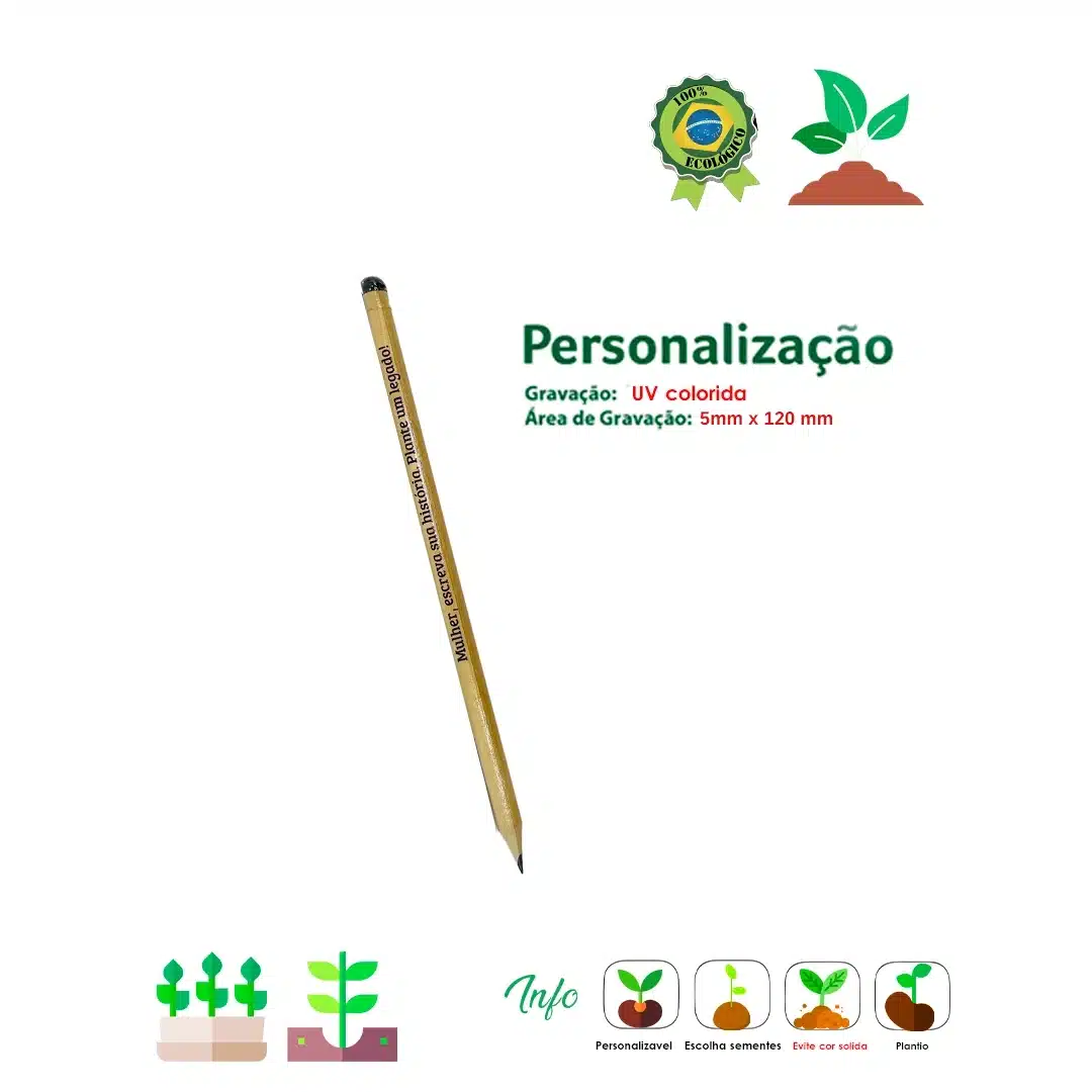 Lápis Semente com tag de Papel semente - Imagem 3