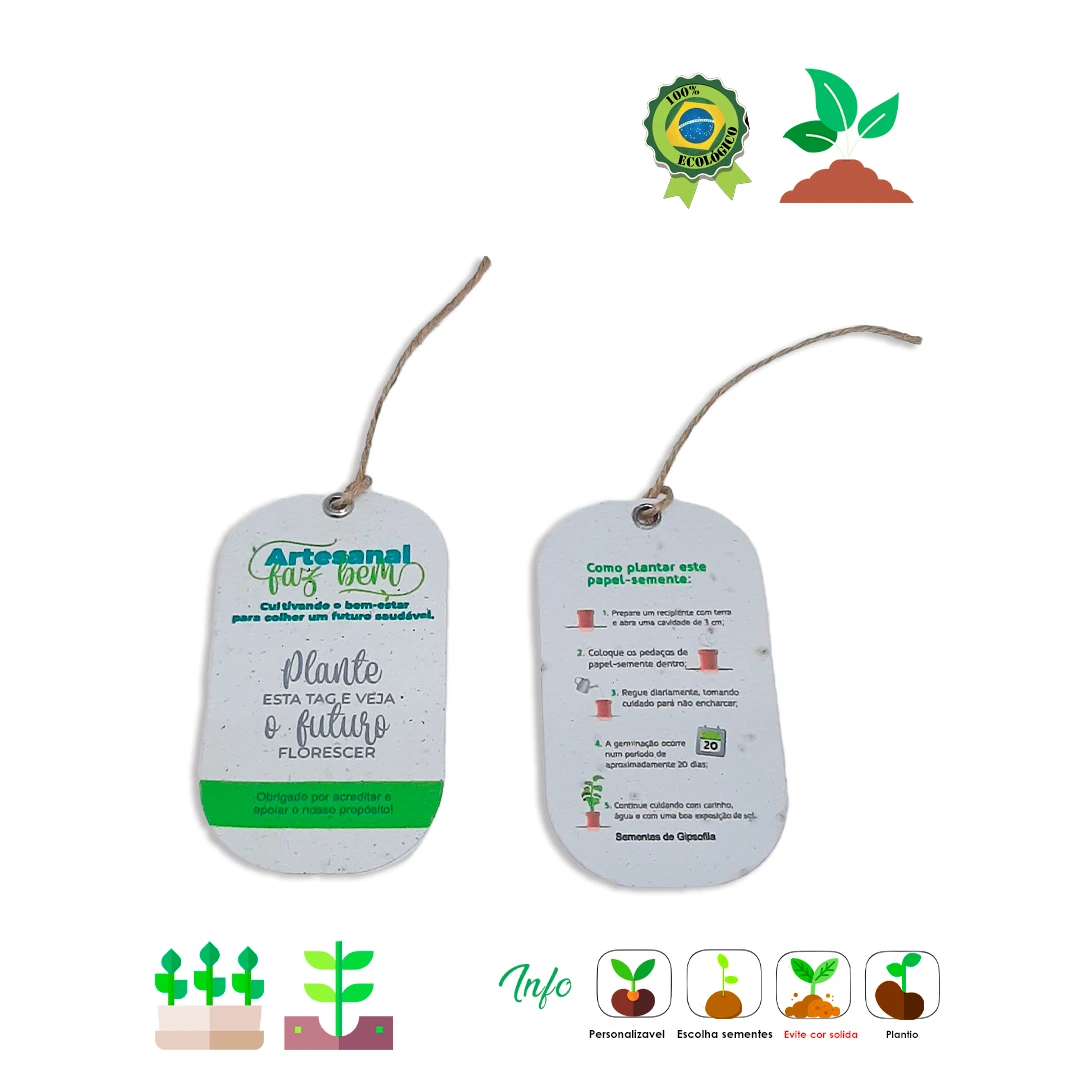 Tag de Papel Semente Oval