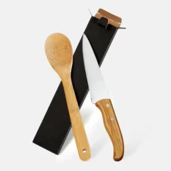 Conj. De Faca 7" E Colher Em Bambu Special Line - 2 Pçs