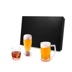 Conj. Em Vidro P/ Cerveja E Whisky - 3 Pçs