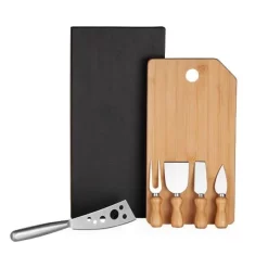 Conj. Para Queijo Em Bambu / Madeira / Inox Oregon - 6 Pçs