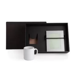 Kit Caneca Em Cerâmica Branca E Porta-Retrato Em Alumínio - 2 Pçs