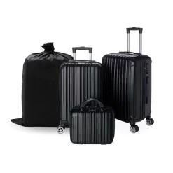 Kit Malas De Viagem E Frasqueira Em Abs Rígido - 3 Pçs
