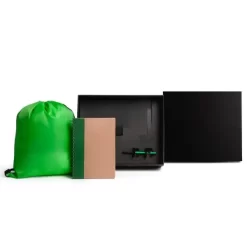 Kit Mochila, Caderno E Caneta - Verde - 3 Pçs