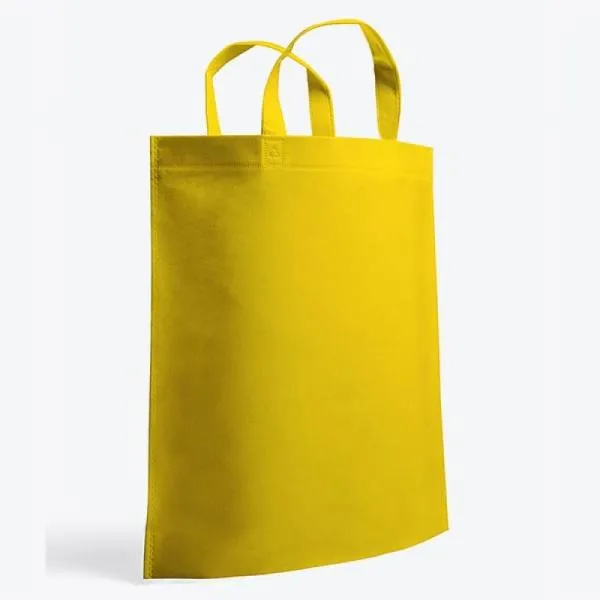Sacola Em Tnt - 38X41,5X8,5Cm - Amarela